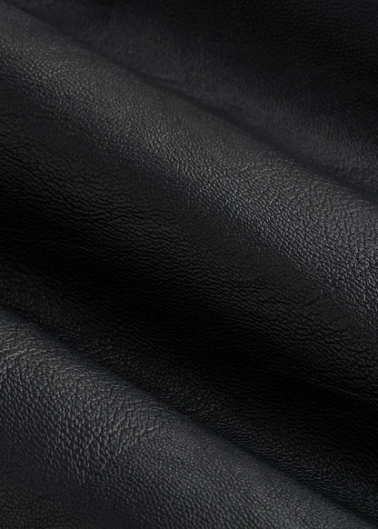 True Touch Leather Bomber Jacket for Tall Men in Black