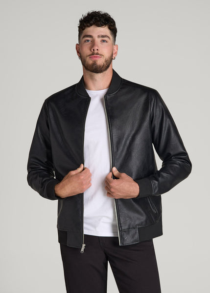 True Touch Leather Bomber Jacket for Tall Men | American Tall