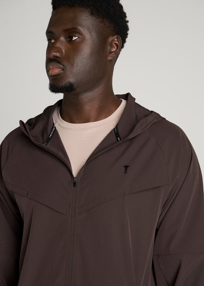 Featherweight Full-Zip Hooded Jacket for Tall Men in Espresso