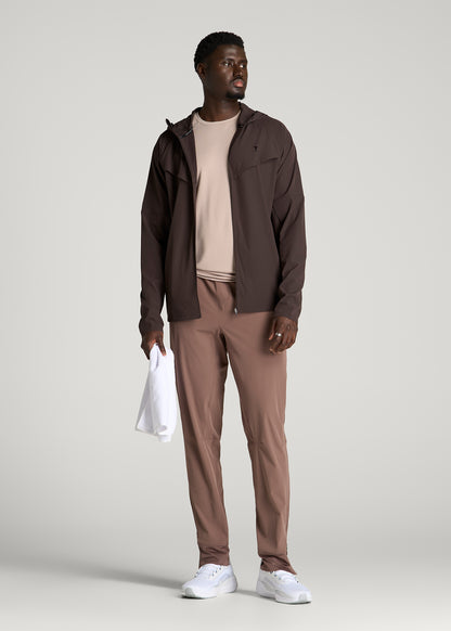 Featherweight Full-Zip Hooded Jacket for Tall Men in Espresso