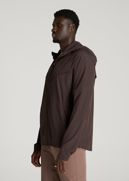 Featherweight Full-Zip Hooded Jacket for Tall Men in Espresso