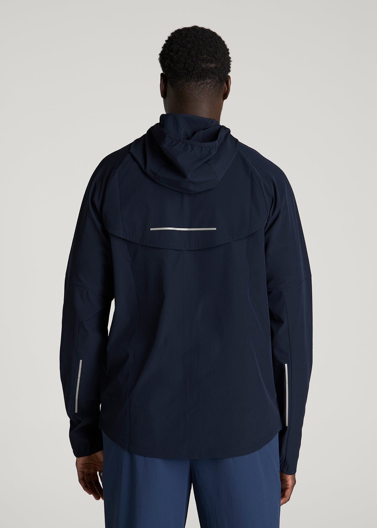 Featherweight Full-Zip Hooded Jacket for Tall Men in Royal Navy