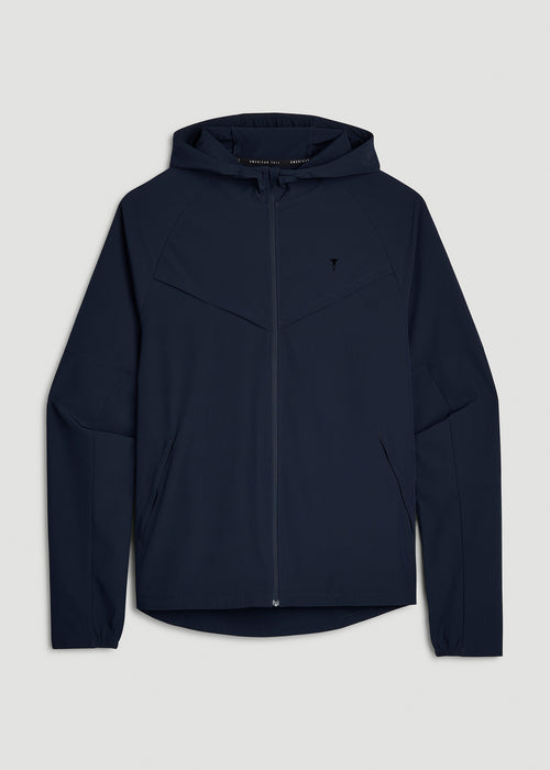 Featherweight Full-Zip Hooded Jacket for Tall Men in Royal Navy