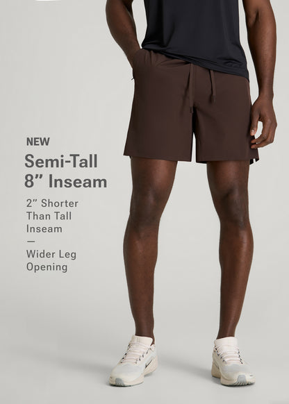 Featherweight Linerless Running Short for Tall Men in Espresso