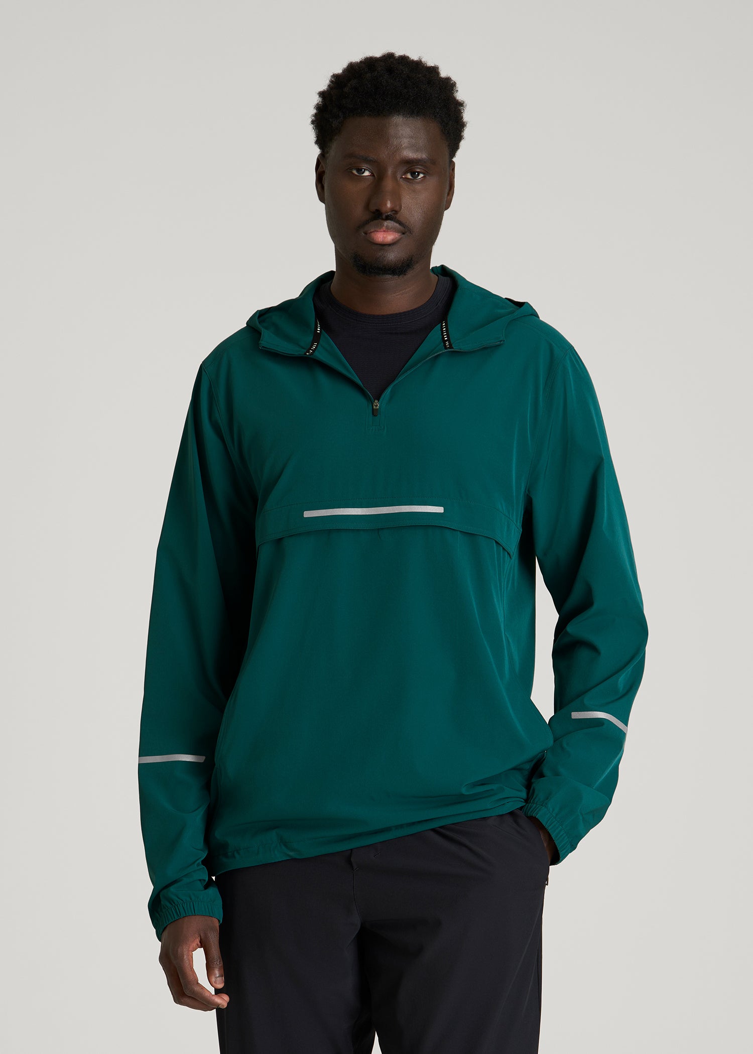 Featherweight Packable Anorak for Tall Men in Deep Teal