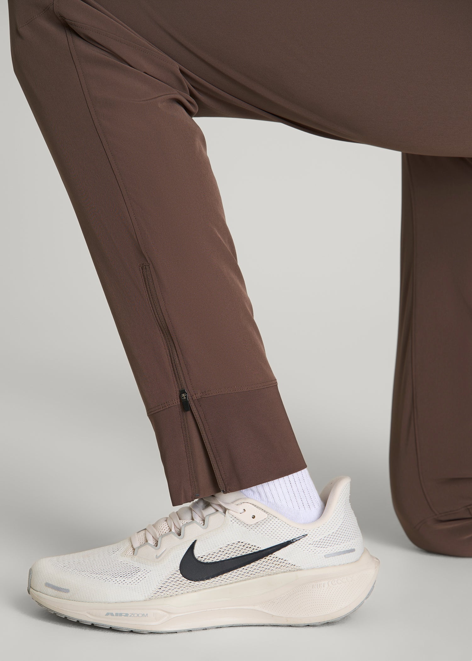 Featherweight Perforated Training Joggers for Tall Men in Coffee Quartz