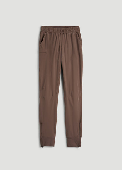 Featherweight Perforated Training Joggers for Tall Men in Coffee Quartz