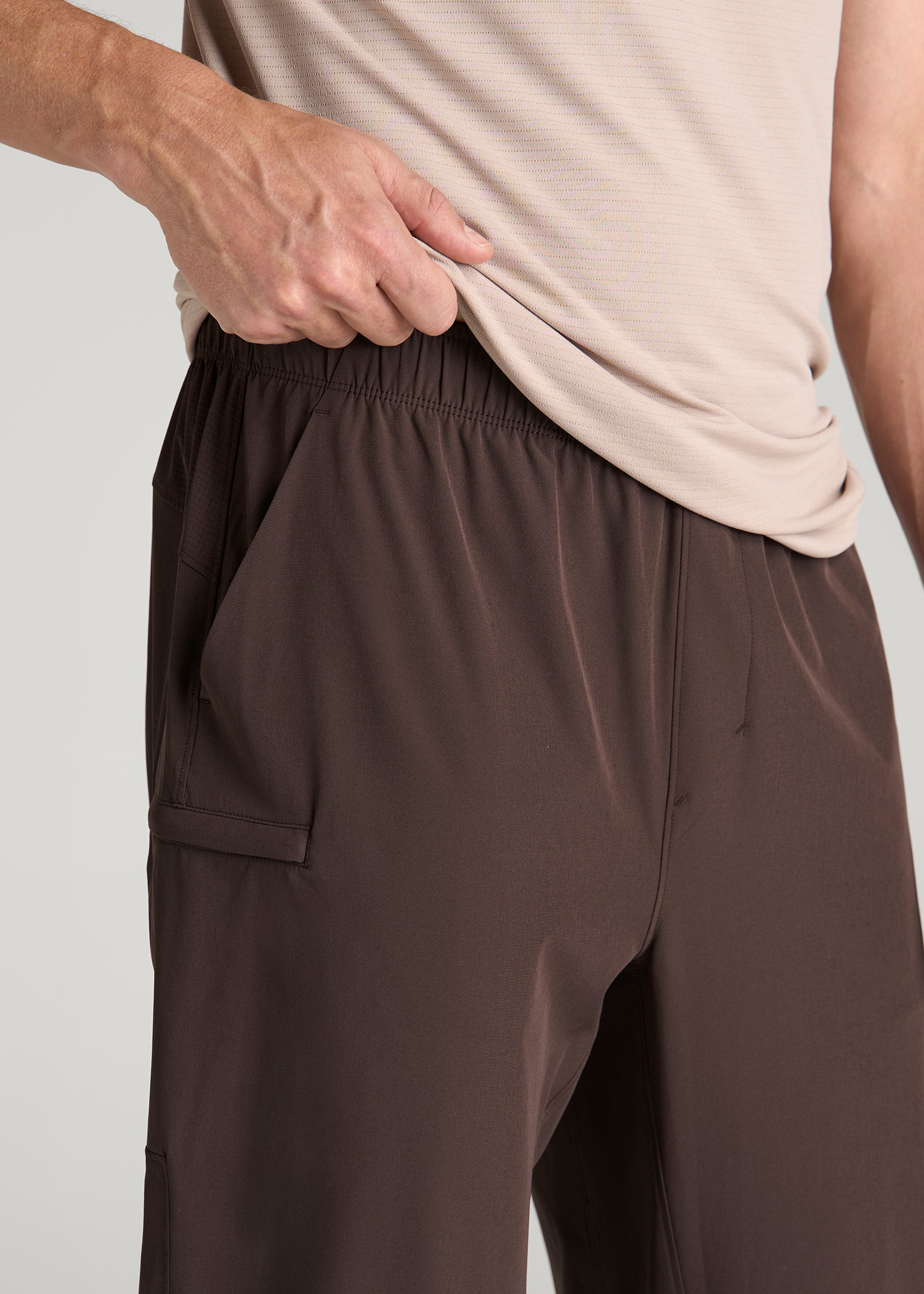 Featherweight Perforated Training Jogger for Tall Men in Espresso