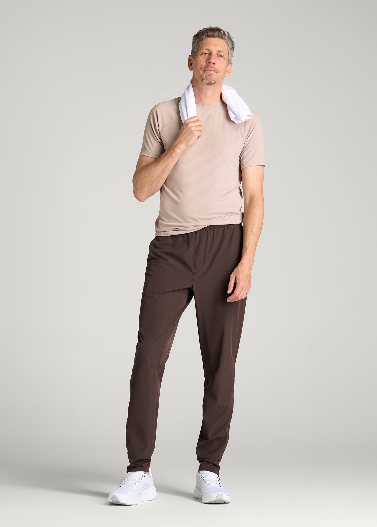 Featherweight Perforated Training Jogger for Tall Men in Espresso