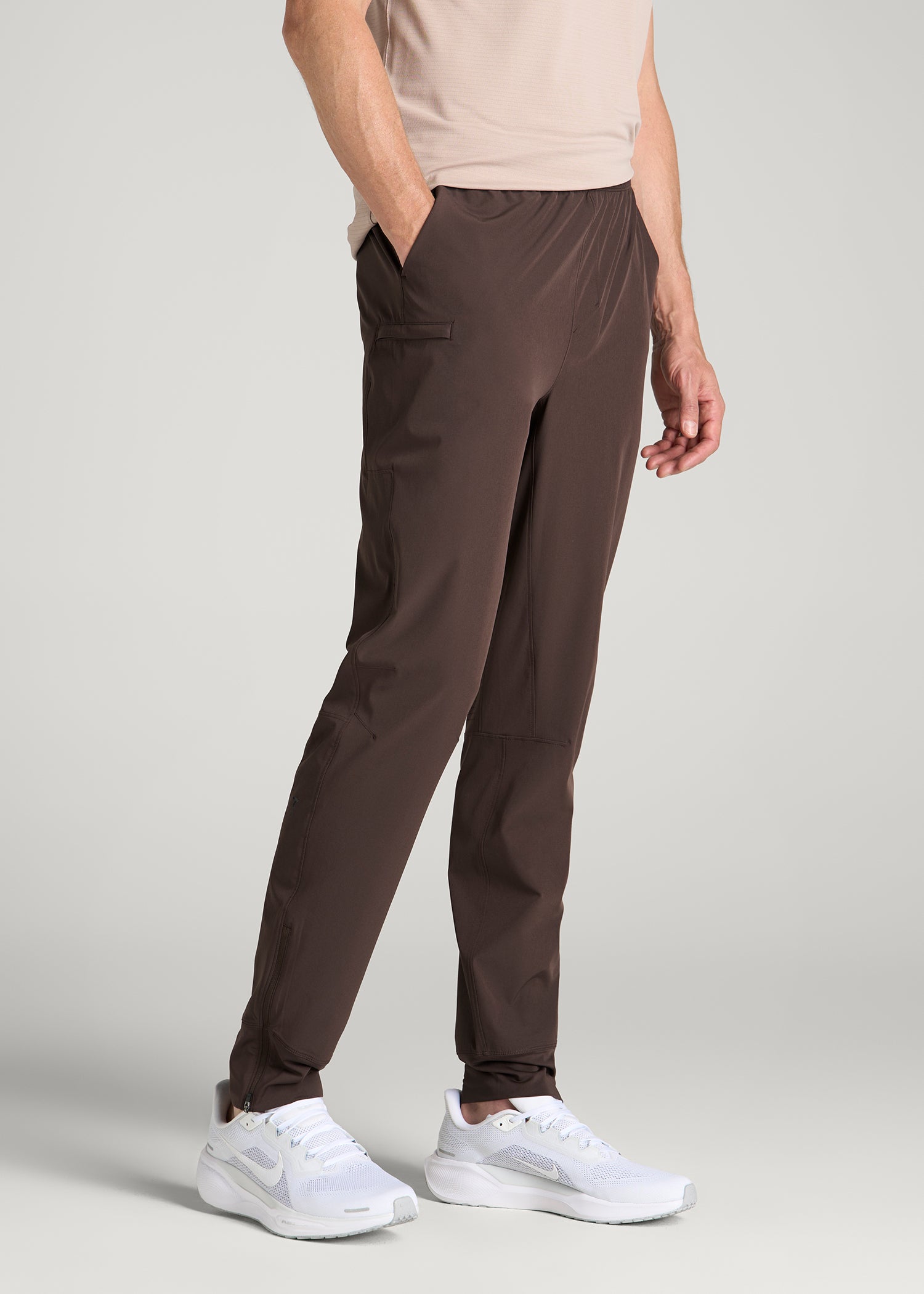 Featherweight Perforated Training Jogger for Tall Men in Espresso
