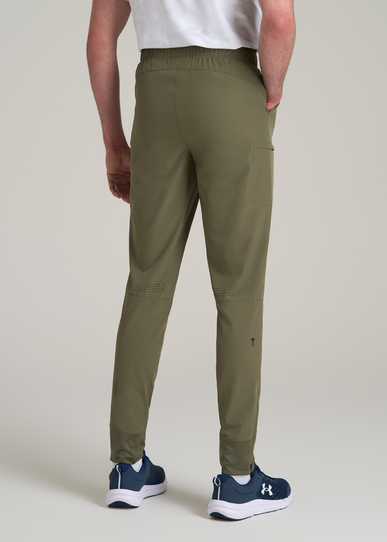 Featherweight Perforated Training Joggers for Tall Men in Olive