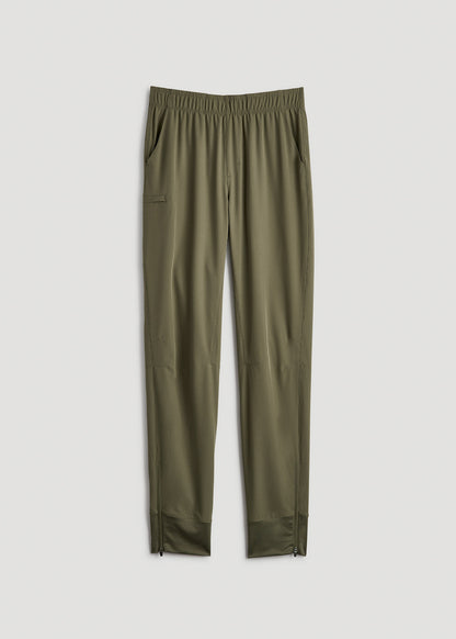 Featherweight Perforated Training Joggers for Tall Men in Olive