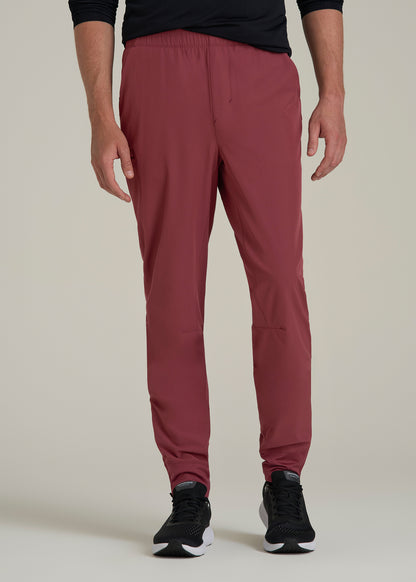 Featherweight Perforated Training Joggers for Tall Men in Oxblood Red