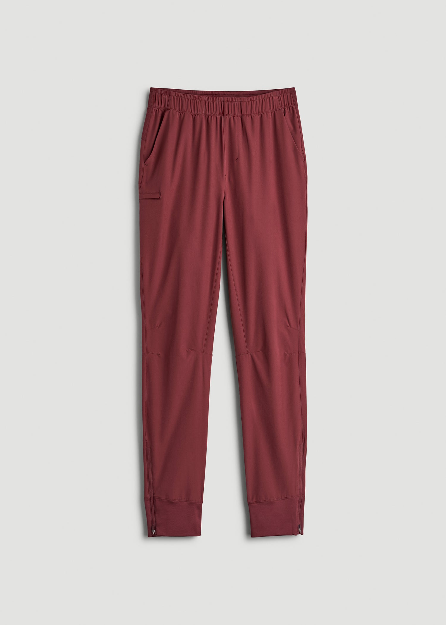 Featherweight Perforated Training Joggers for Tall Men in Oxblood Red