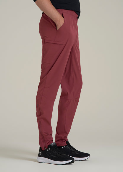 Featherweight Perforated Training Joggers for Tall Men in Oxblood Red