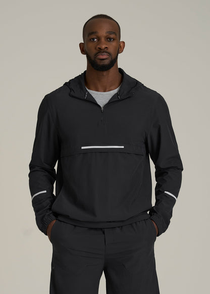 Featherweight Packable Anorak for Tall Men in Black