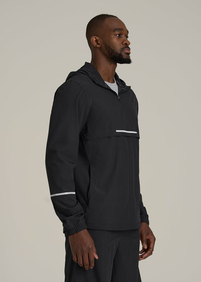 Featherweight Packable Anorak for Tall Men in Black