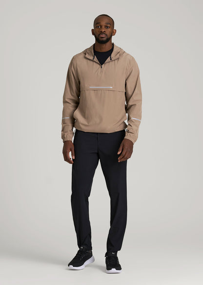 Featherweight Packable Anorak for Tall Men in Dark Sand