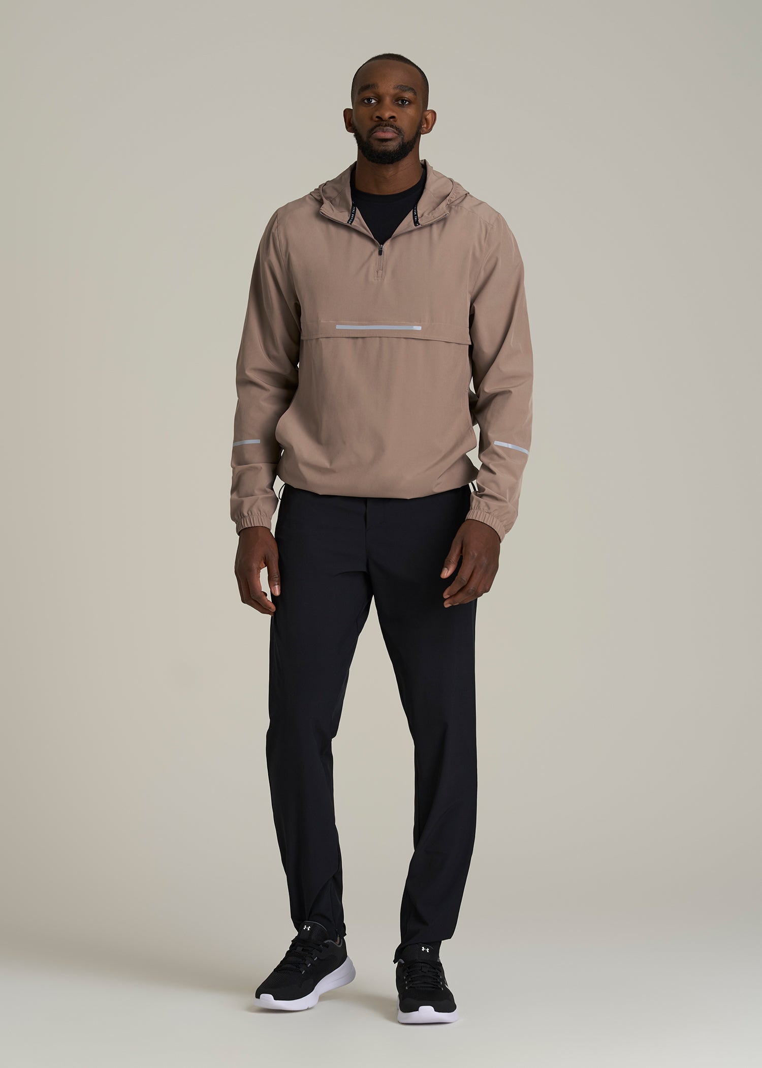 Featherweight Packable Anorak for Tall Men in Dark Sand