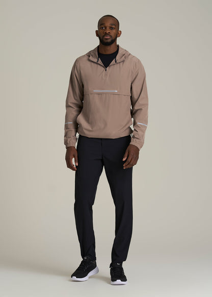 Featherweight Packable Anorak for Tall Men in Dark Sand