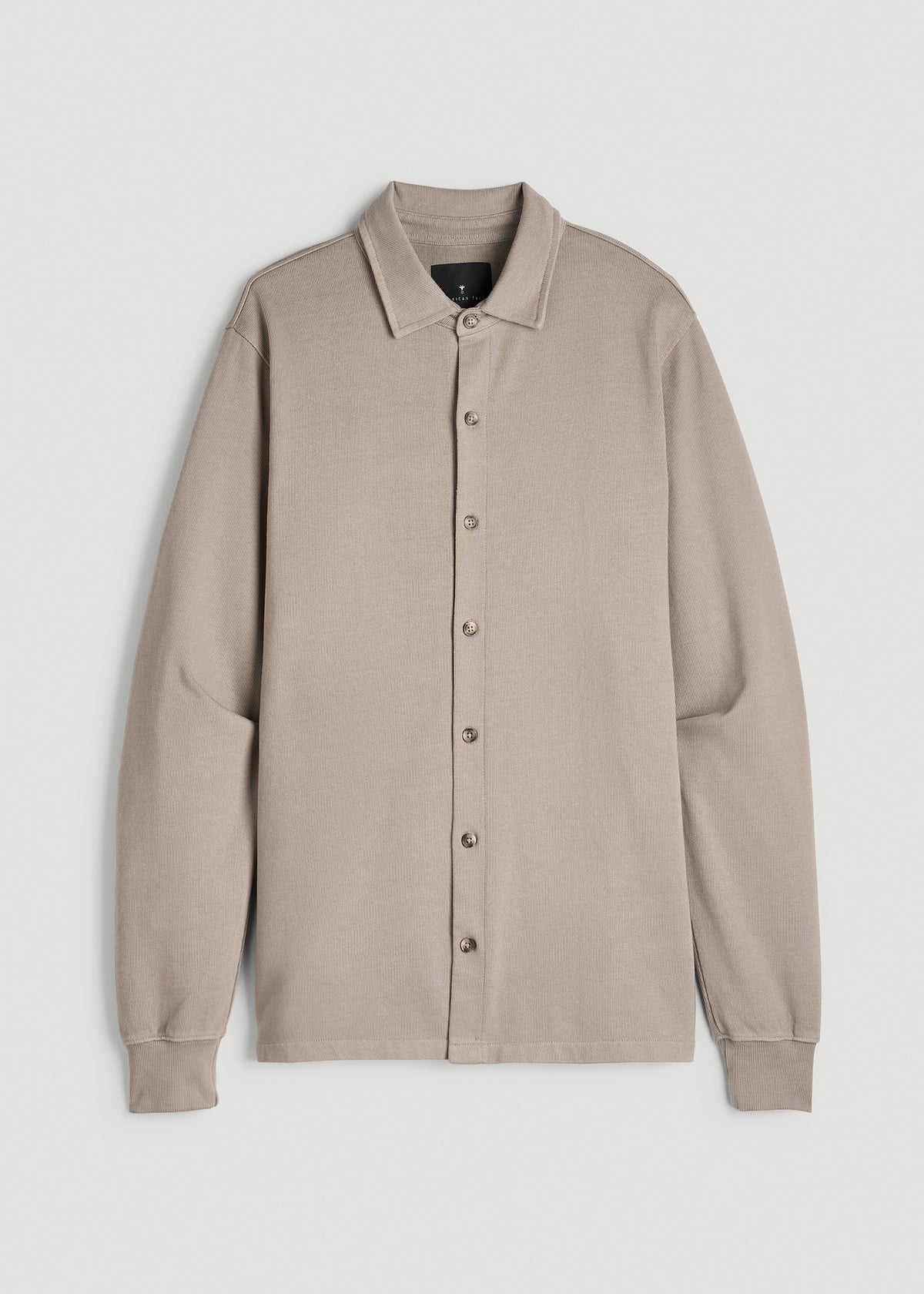 Field Knit Jersey Button Shirt for Tall Men in Moon Rock