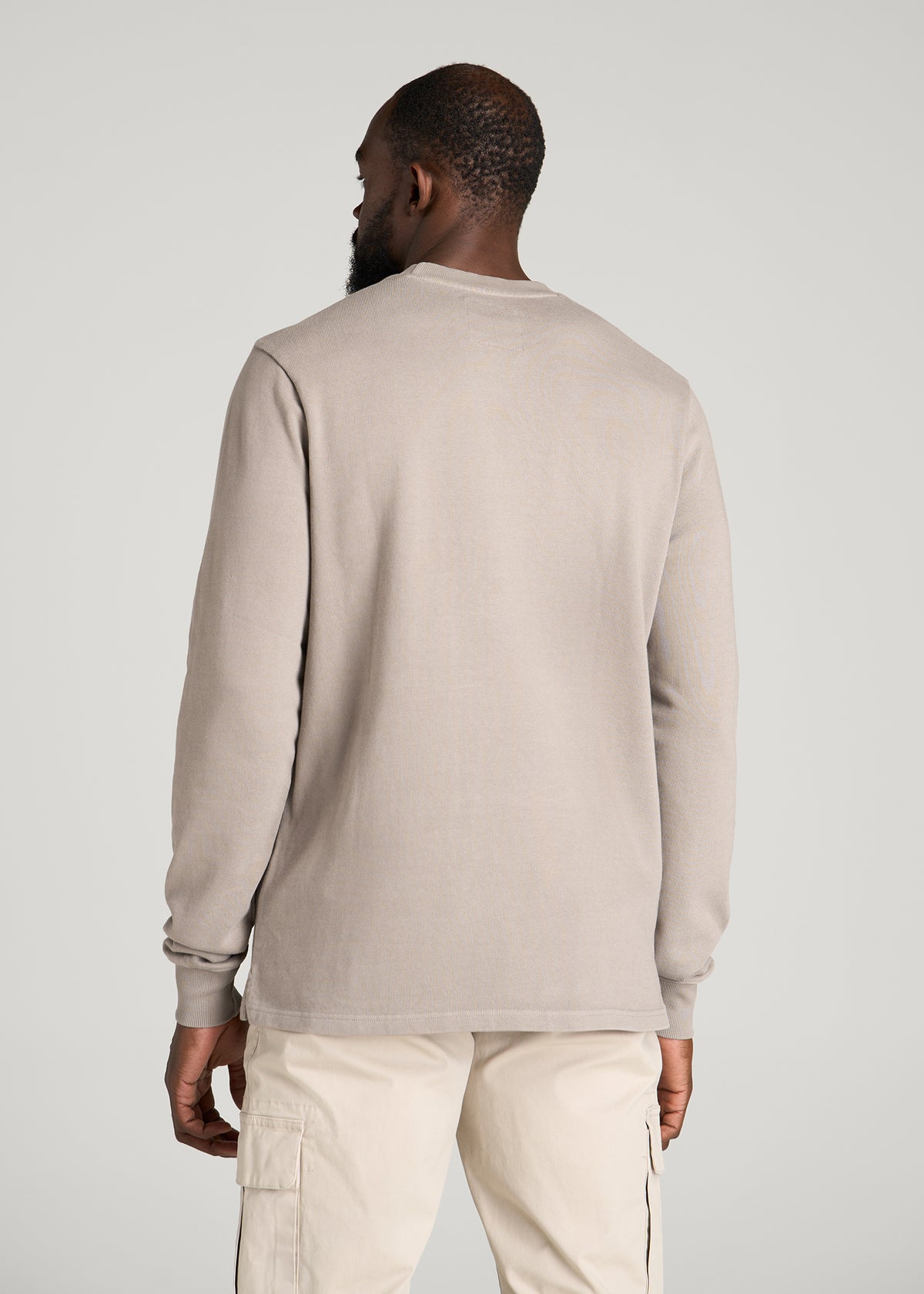 Field Knit Jersey Crewneck for Tall Men in Moon Rock