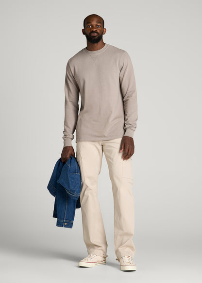 Field Knit Jersey Crewneck for Tall Men in Moon Rock