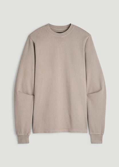Field Knit Jersey Crewneck for Tall Men in Moon Rock
