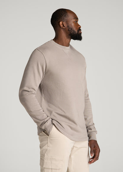Field Knit Jersey Crewneck for Tall Men in Moon Rock