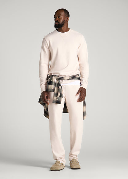 Field Knit Jersey Crewneck for Tall Men in Parchment