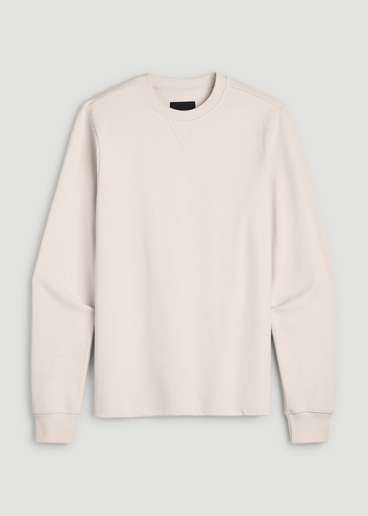 Field Knit Jersey Crewneck for Tall Men in Parchment