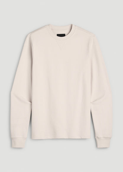 Field Knit Jersey Crewneck for Tall Men in Parchment