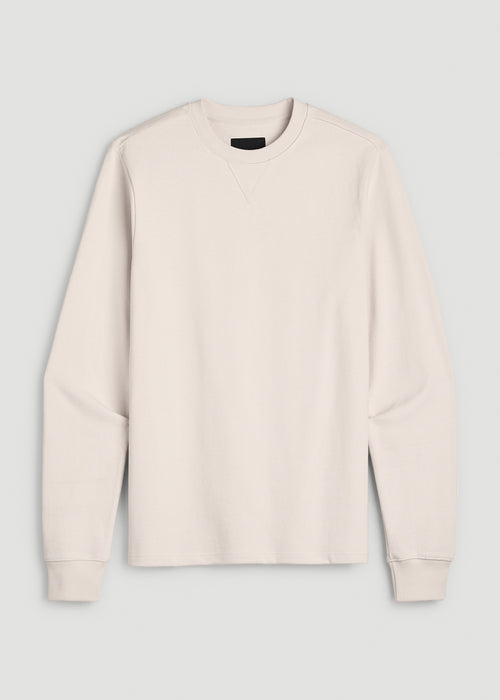 Field Knit Jersey Crewneck for Tall Men in Parchment