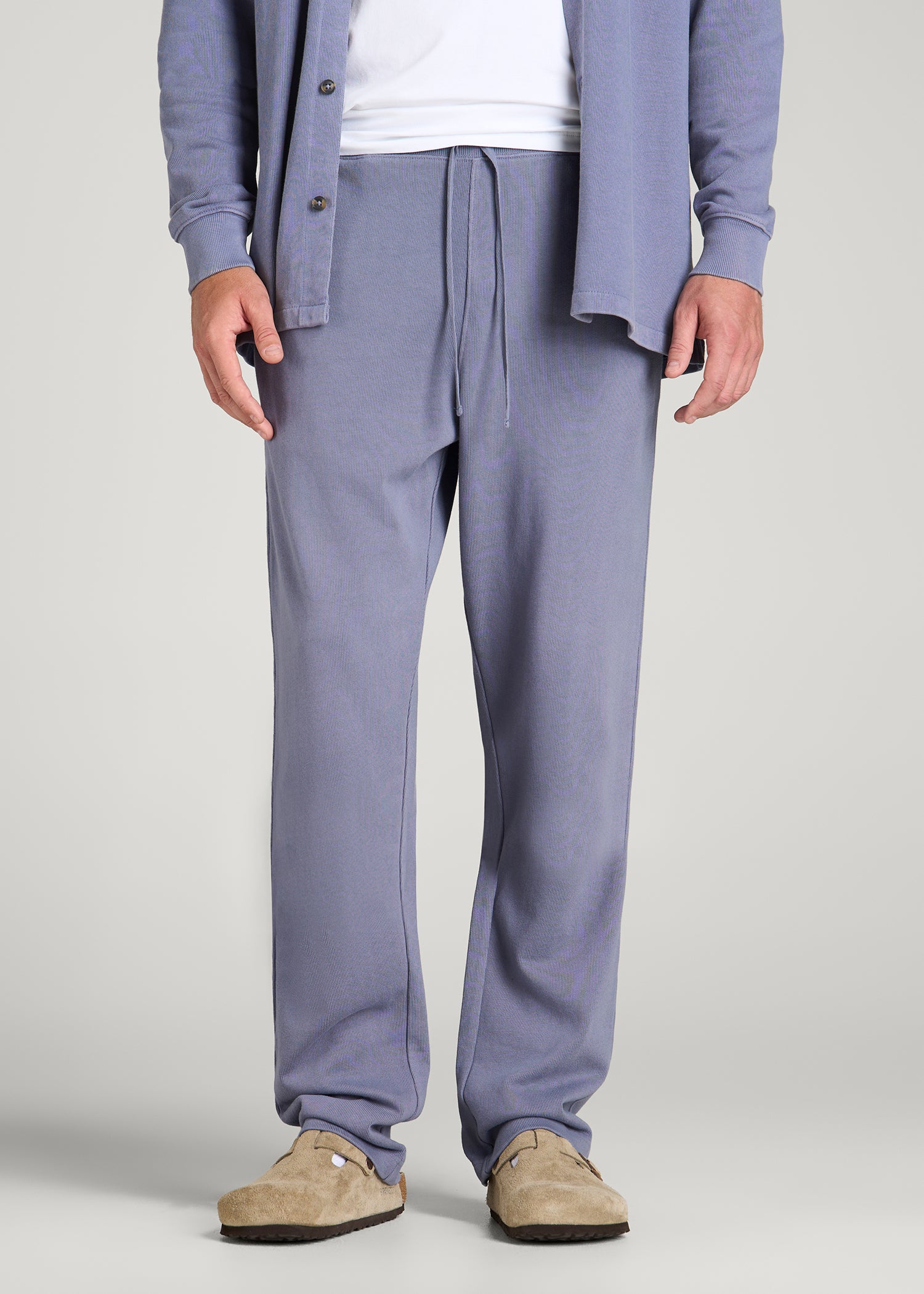 Field Knit Jersey Pull-on Pants for Tall Men in Blue Granite