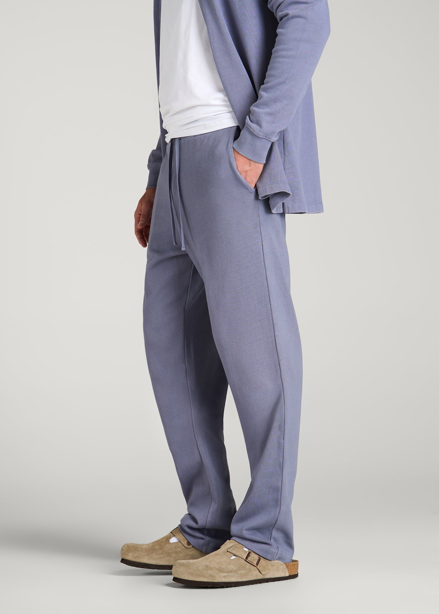 Field Knit Jersey Pull-on Pants for Tall Men in Blue Granite