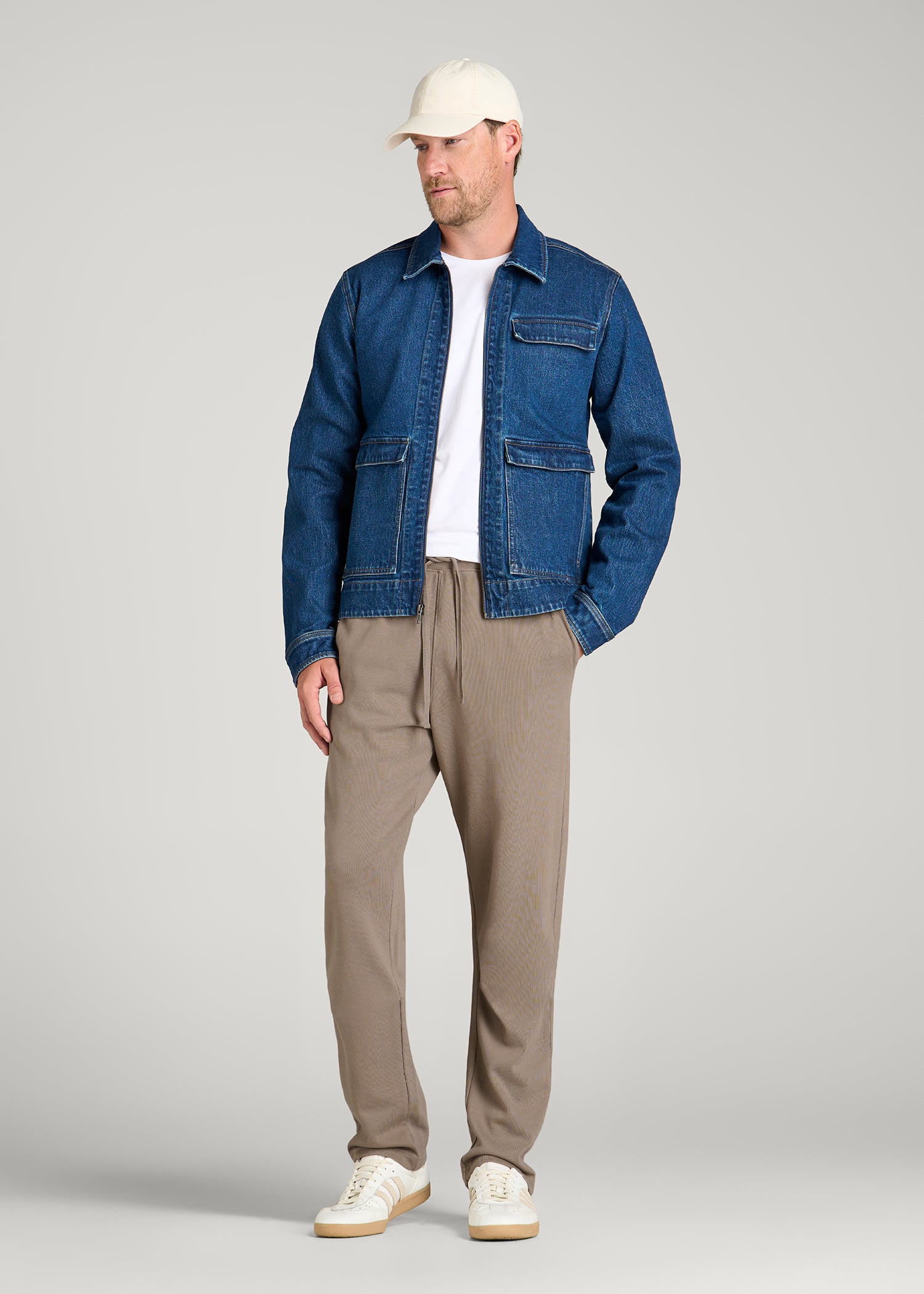 Field Knit Jersey Pull-on Pants for Tall Men in Moon Rock