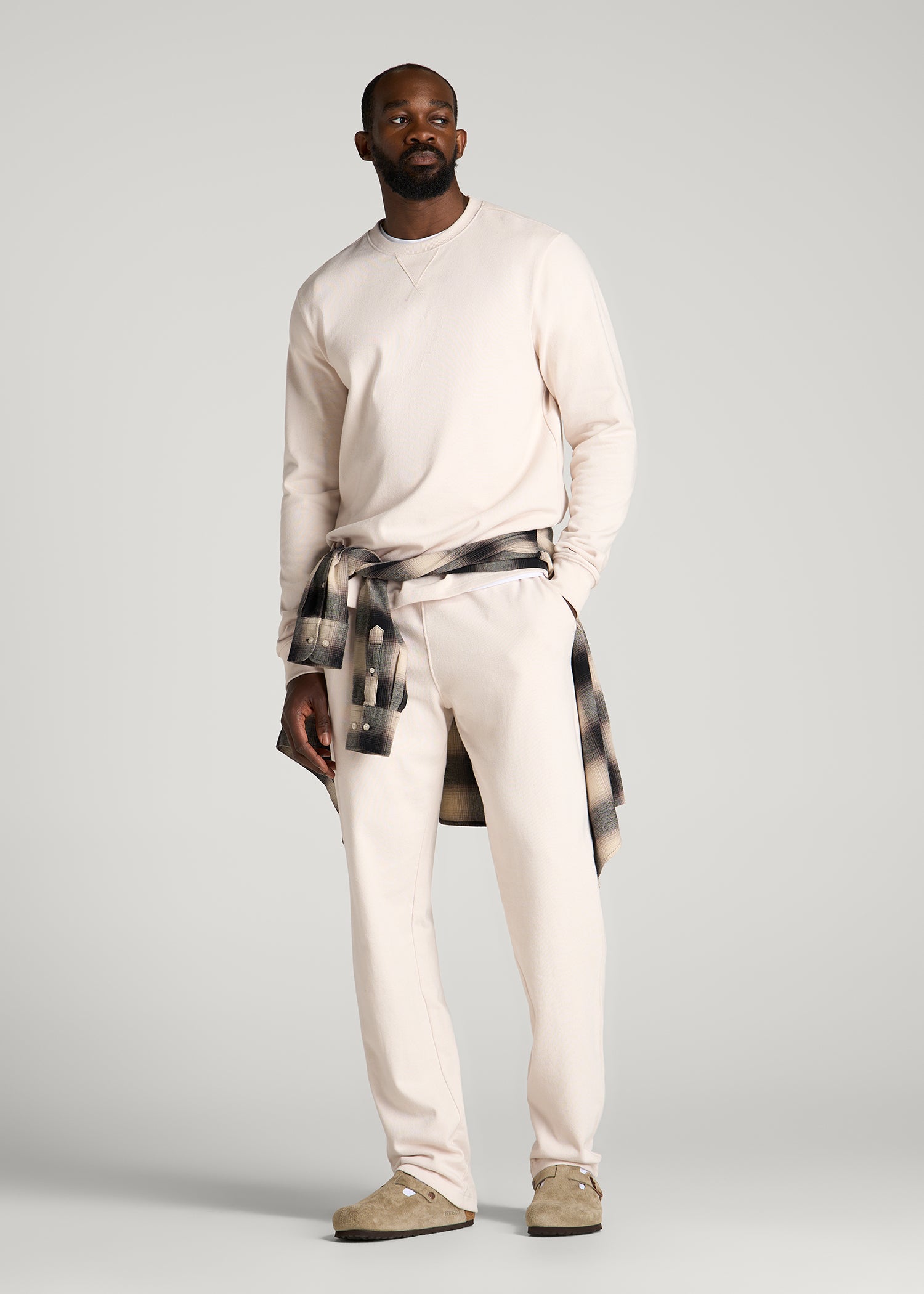 Field Knit Jersey Pull-on Pants for Tall Men in Parchment