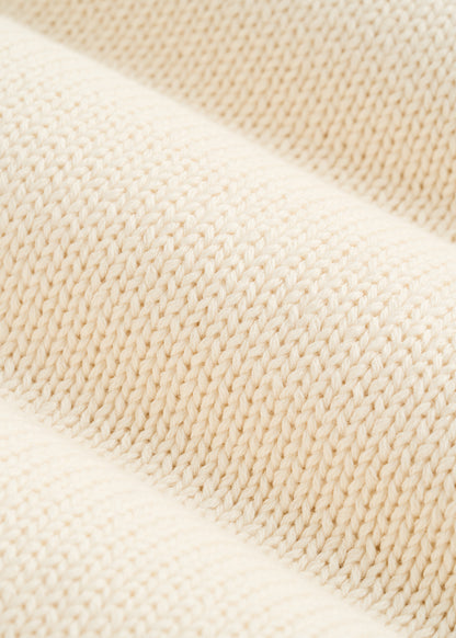 Fisherman Knit Rolled Mock Neck Sweater for Tall Men in Natural