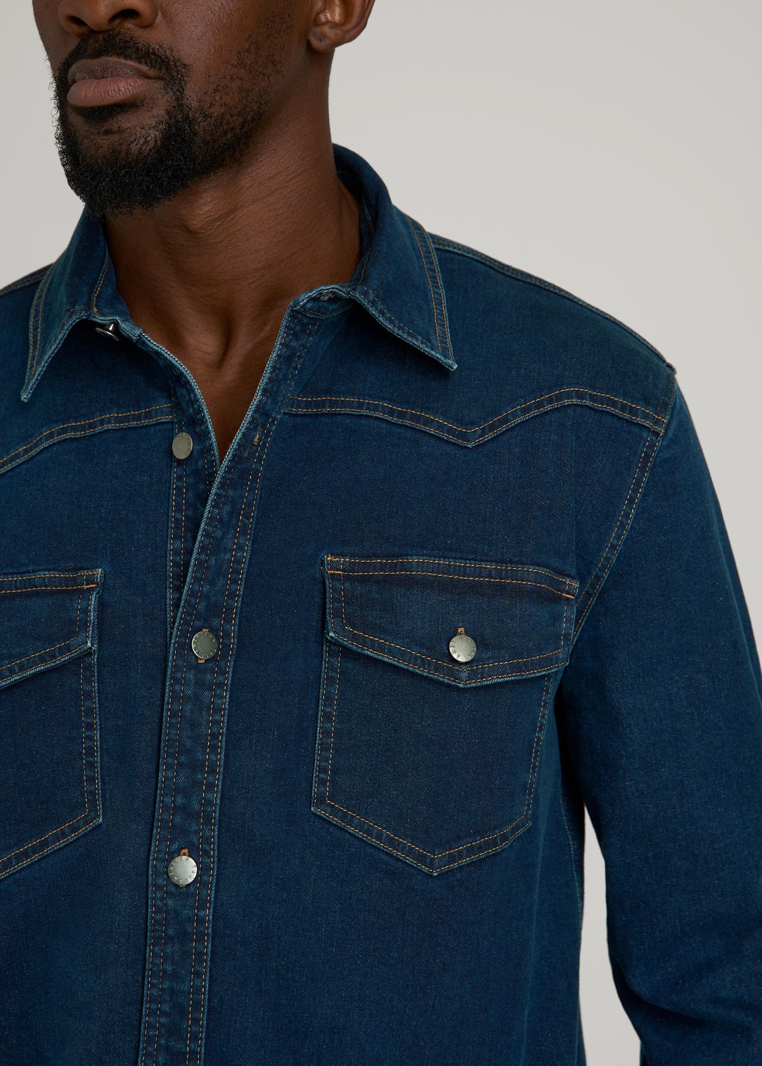 Western Denim Shirt for Tall Men | American Tall
