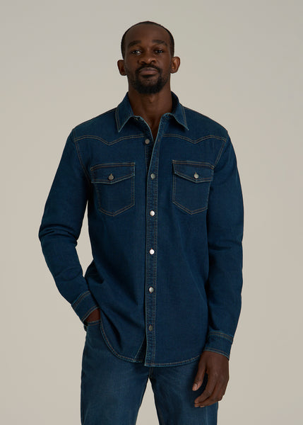 Western Denim Shirt for Tall Men | American Tall