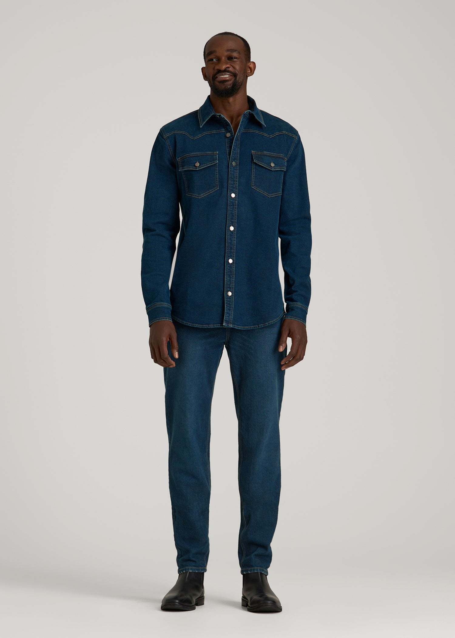 Western Denim Shirt for Tall Men | American Tall