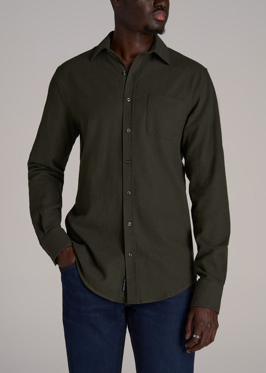 Nelson Flannel Shirt for Tall Men in Hunter Green