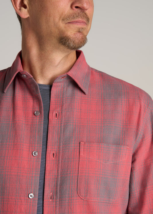 American-Tall-Men-Flannel-Nelson-Red-Grey-Plaid-detail