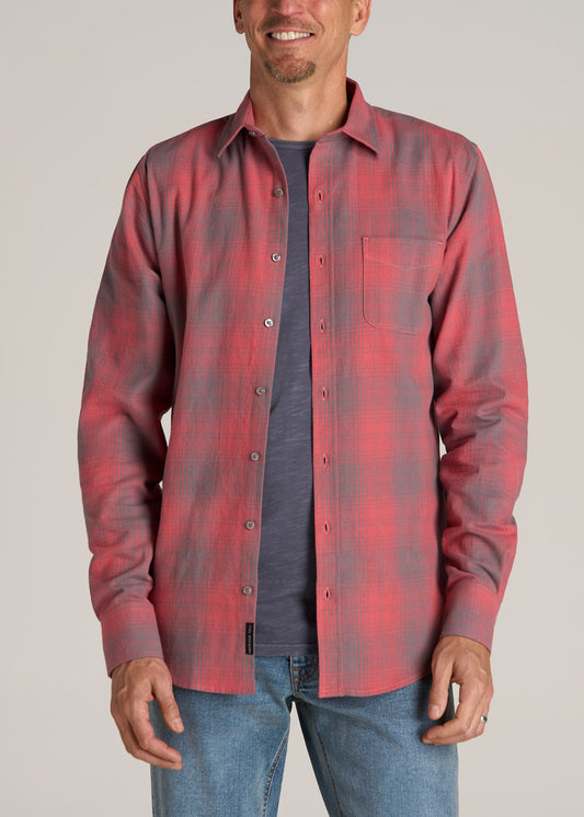 American-Tall-Men-Flannel-Nelson-Red-Grey-Plaid-front