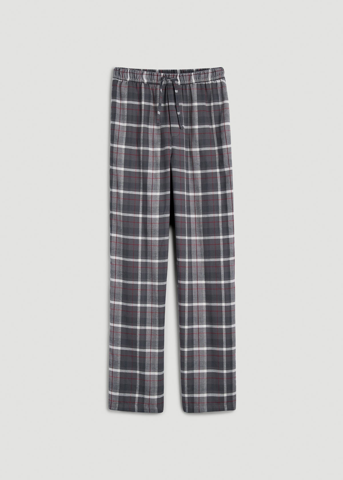 Flannel Pajama Pants for Tall Men in Grey Plaid