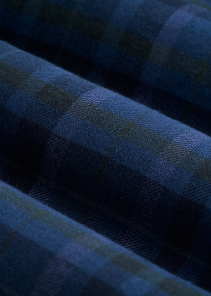 Flannel Pajama Pants for Tall Men in Navy and Green Plaid