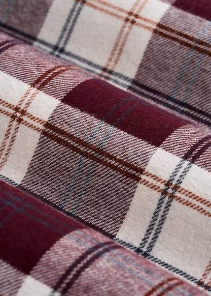 Flannel Pajama Pants for Tall Men in Port Royale and Beige Plaid