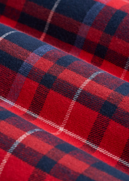 Flannel Pajama Pants for Tall Men in Red and Navy Plaid