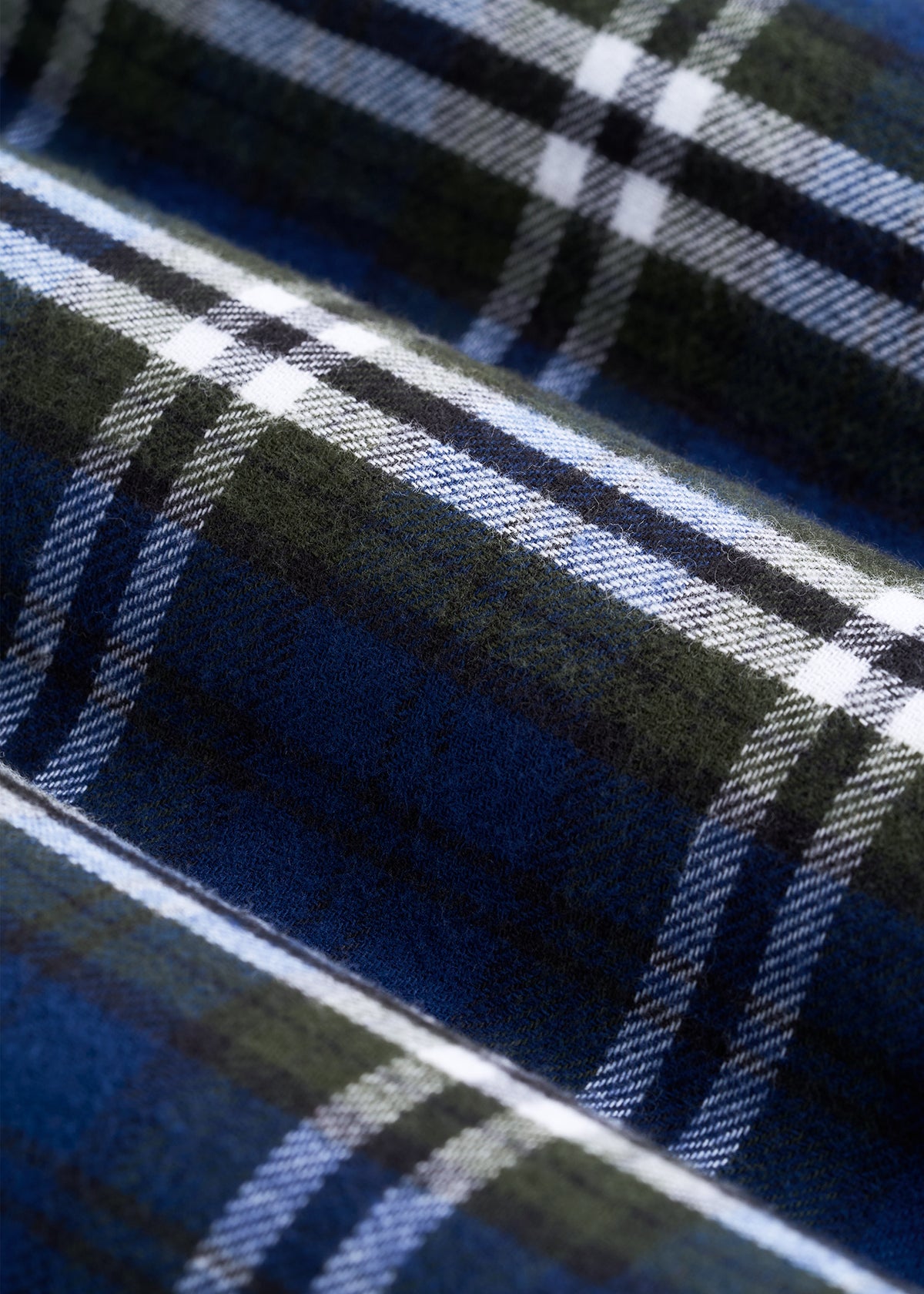 Flannel Pajama Pants for Tall Men in Royal Blue and Green Plaid