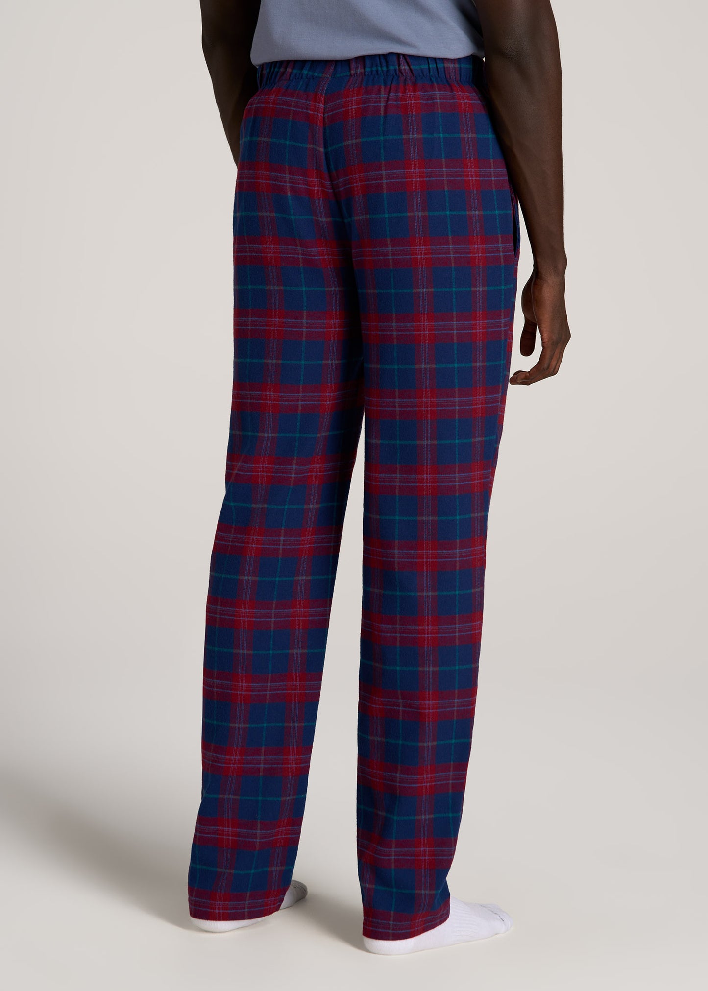 Wholesale Men's Fleece Pajama Pants - 3X-5X, Blue Plaid